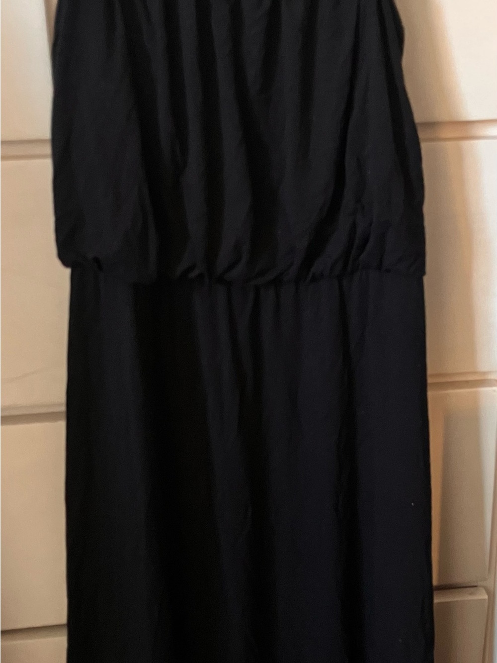 LOFT Black Strapless Maxi Dress